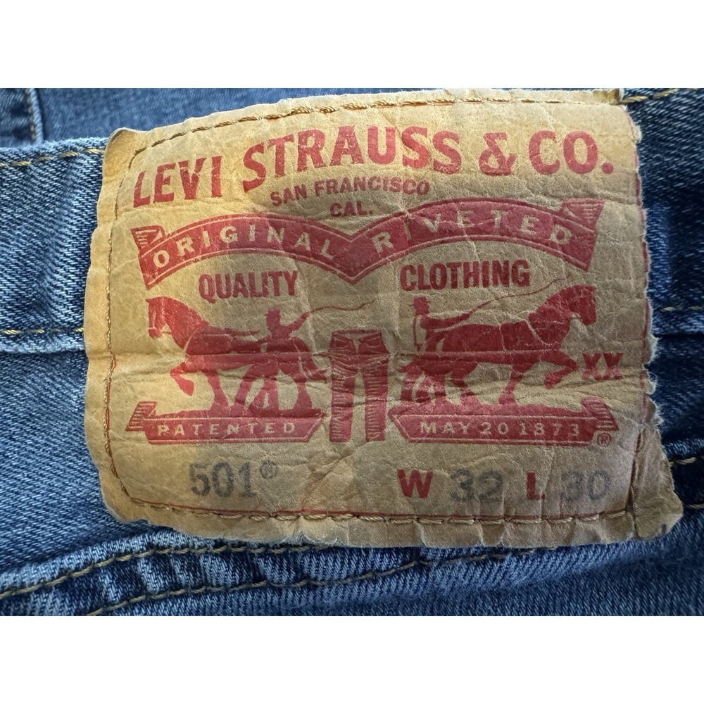 Levi's 501 Men Original Fit Straight Leg Jeans Uncanny Medium Wash 32x28 #3177-5